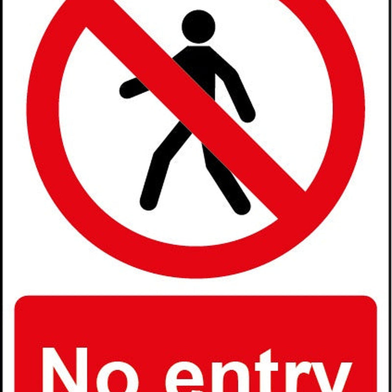 Smiths Architectural No Entry Sign 148mmx210mm