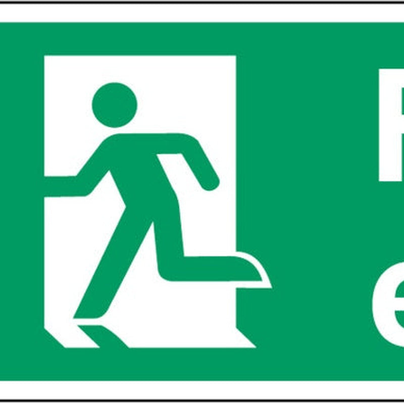 Securit Fire Exit Arrow Up 400mmx150mm