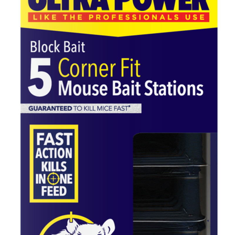 Ultra Power Corner Fit Mouse Bait Station Pack 5