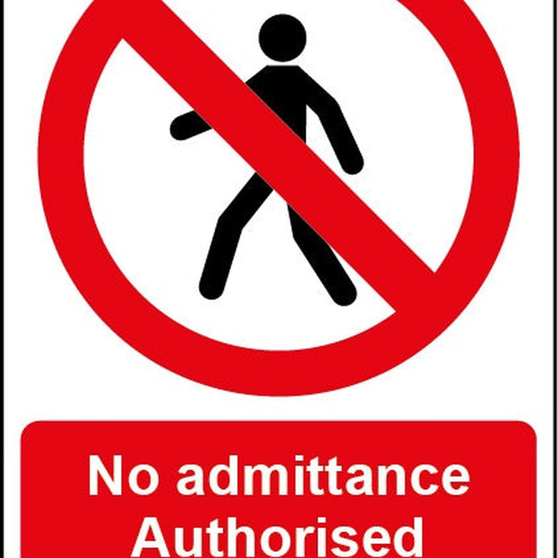Smiths Architectural No Admittance Sign 148mmx210mm