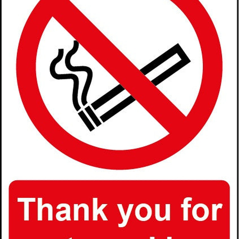 Smiths Architectural Thanks Not Smoking Sign 148mmx210mm