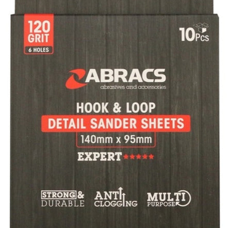 Abracs Hook & Loop Detail Sanding Sheets 95x145 120g Fine