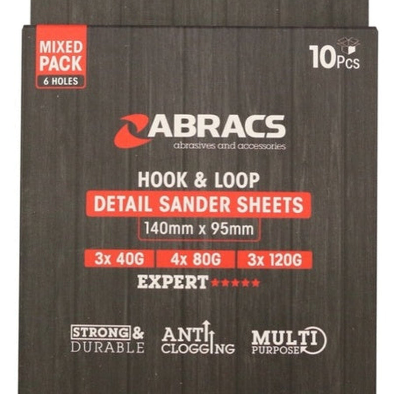Abracs Detail Sanding Sheets Mix 95 x 145 Pack 10