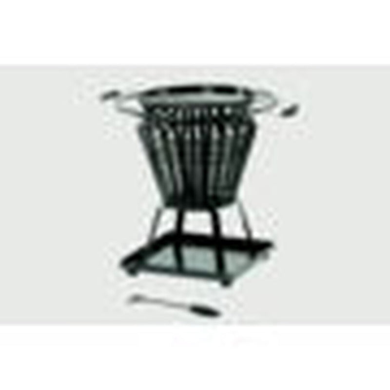 Lifestyle Signa Steel Basket With Fire Pit BBQ Black steel basket frame work