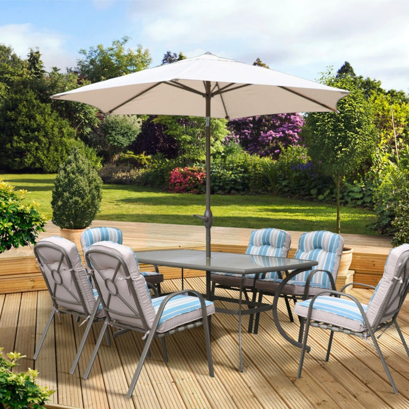 Pagoda Roma Dining Set With Parasol 6 Seat