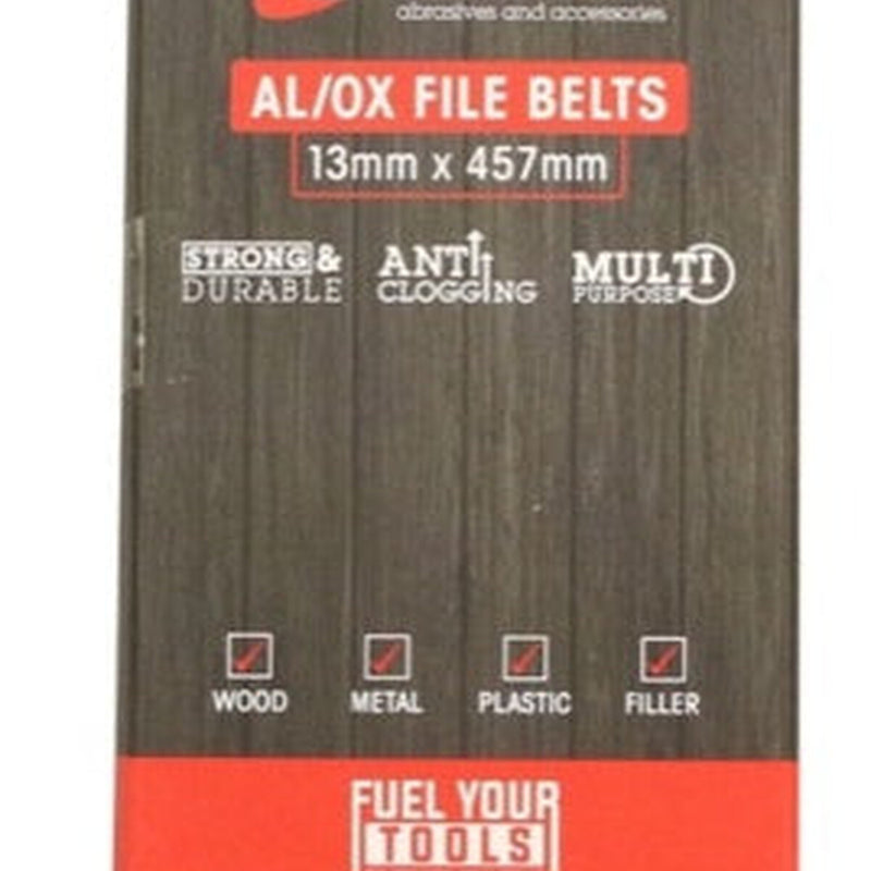 Abracs AL/OX File Belts 13mm x 457mm Pack 5 80 Grit