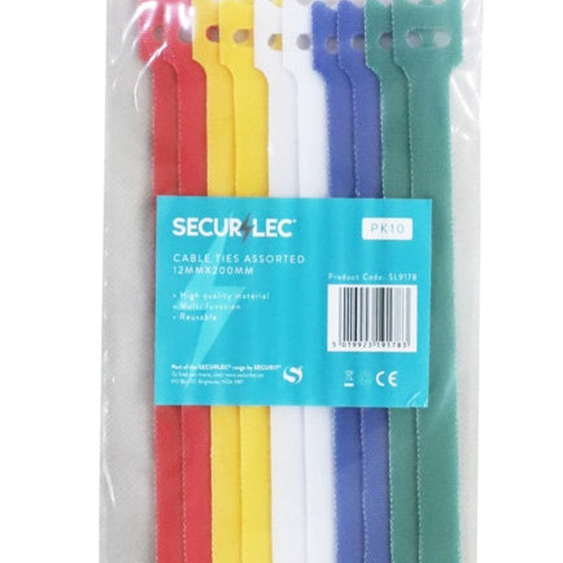 Securlec Cable Ties Assorted 12 x 200mm Pack 10
