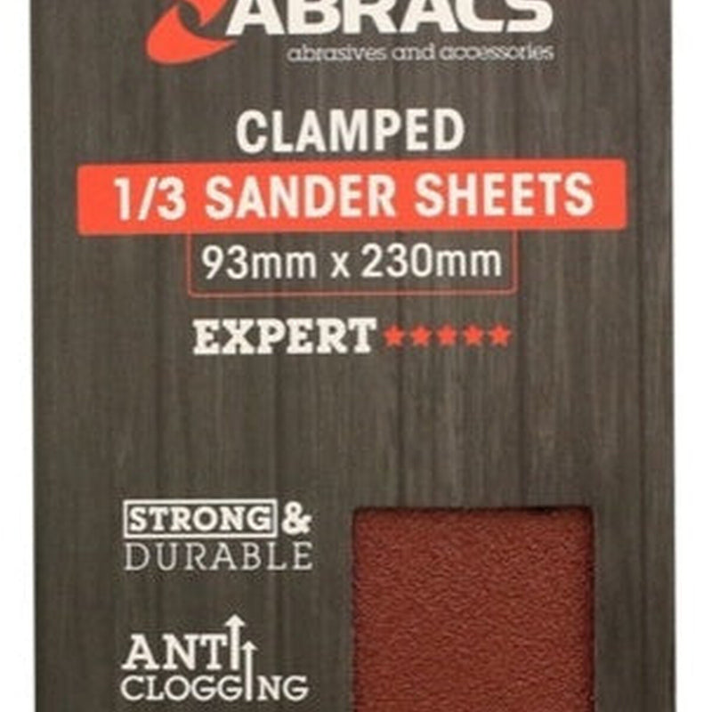 Abracs Orbital Clamped Sander Sheets With Holes 93 x 230mm 80g