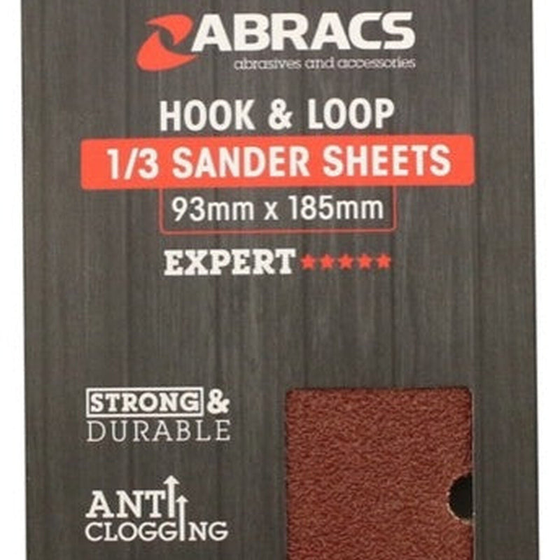 Abracs Orbital Hook & Loop Sander Sheets 93 x 185mm 40g