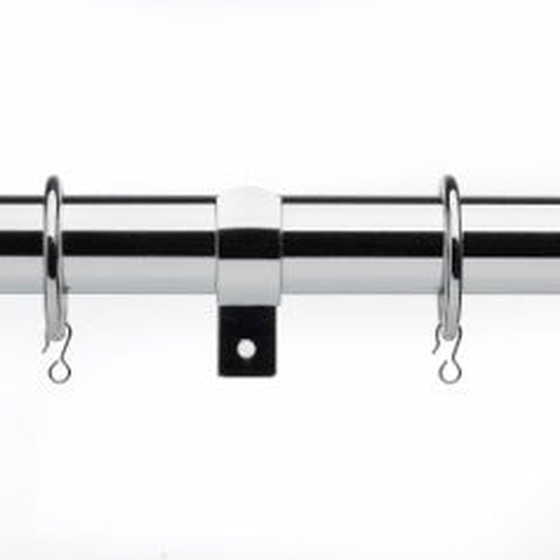 Universal Telescopic Curtain Pole Satin Steel 120cm - 200cm