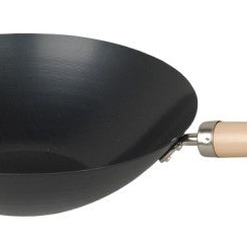CookEveryday Carbon Steel Non Stick Wok With Wooden Handle 27cm