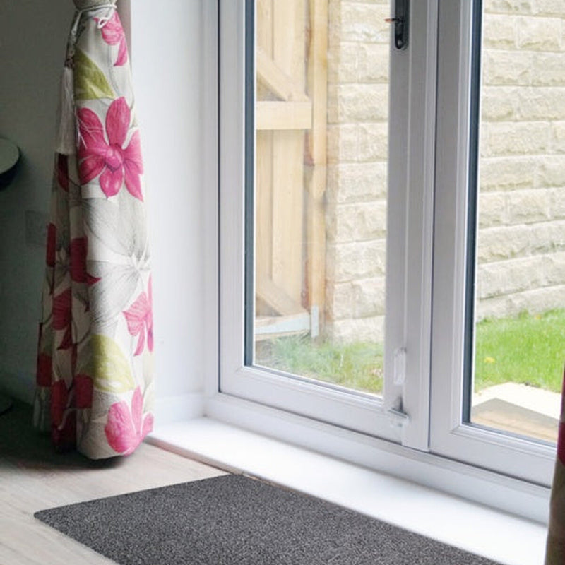 JVL Dirt Guard Plain Cotton Barrier Doormat 50 x 75cm Light Grey