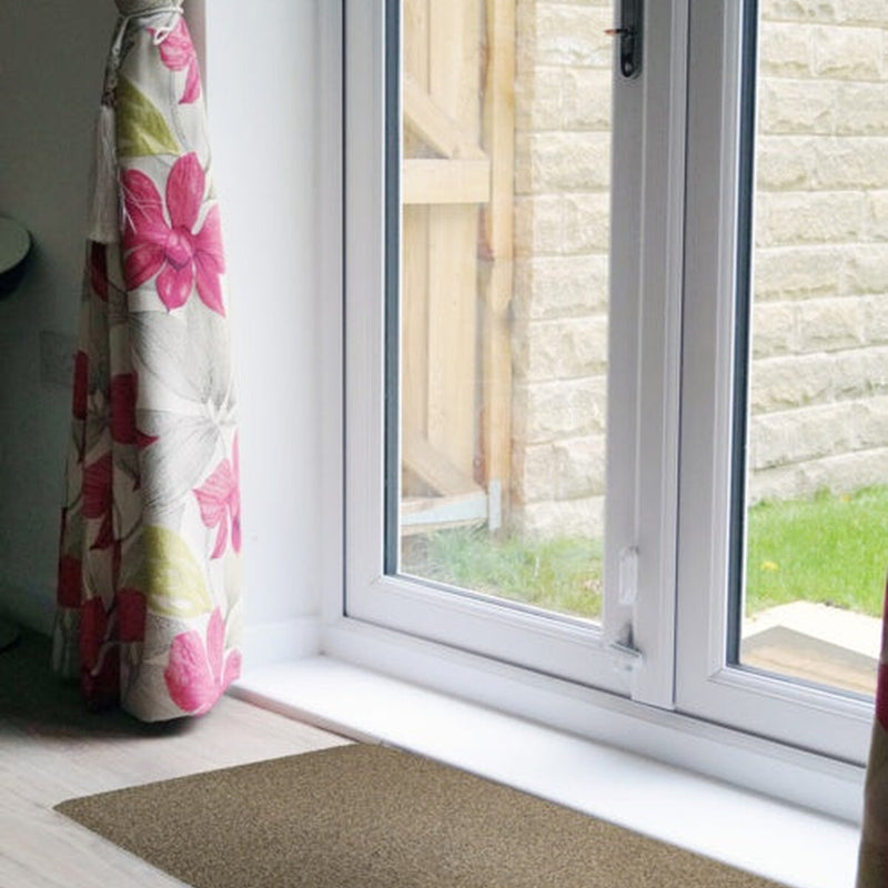 JVL Dirt Guard Plain Cotton Barrier Doormat 50 x 75cm Coffee