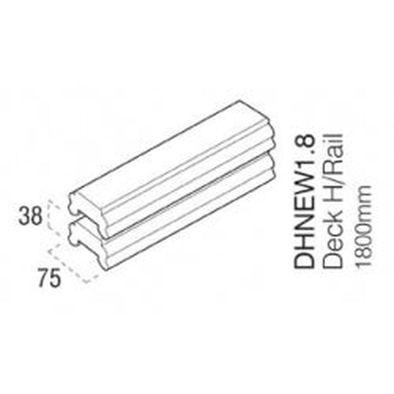Cheshire Mouldings Decking Hand/Base Rail 1.8m