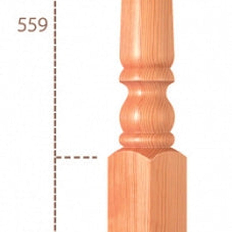 Cheshire Mouldings One Piece Newel Pine 91mm