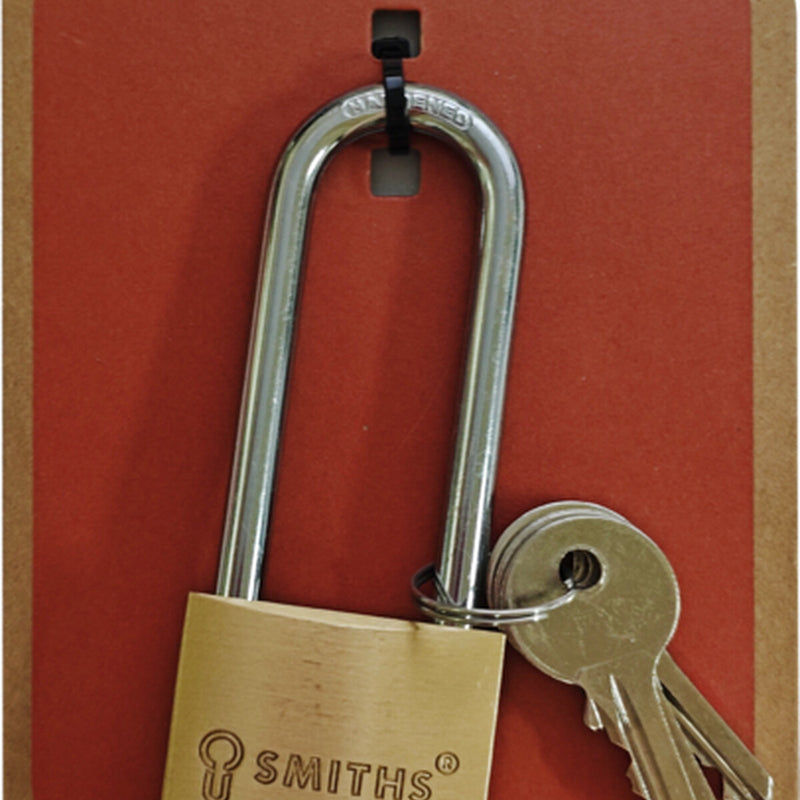 Smiths Locks Brass Padlock Long Shackle 40mm