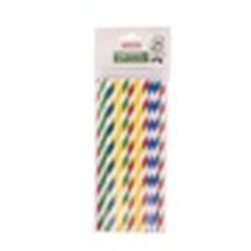 Castleview Multi Colour Striped Paper Straws Pack 25
