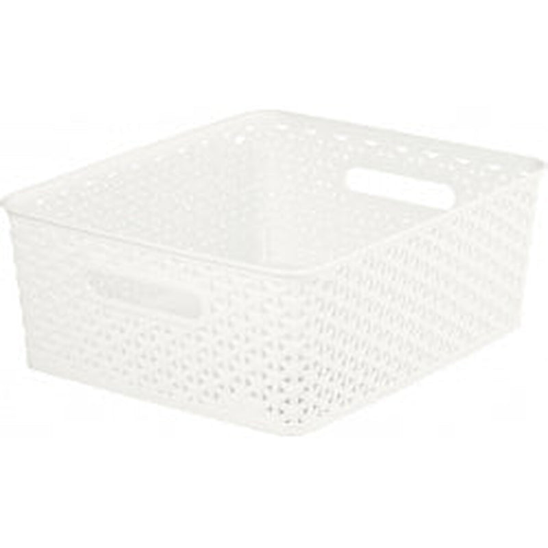 Curver Nestable Rattan Basket Vintage White 4L