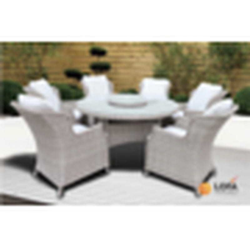 Pagoda Chambery Beige Deluxe Set With Lazy Susan 6 Seat