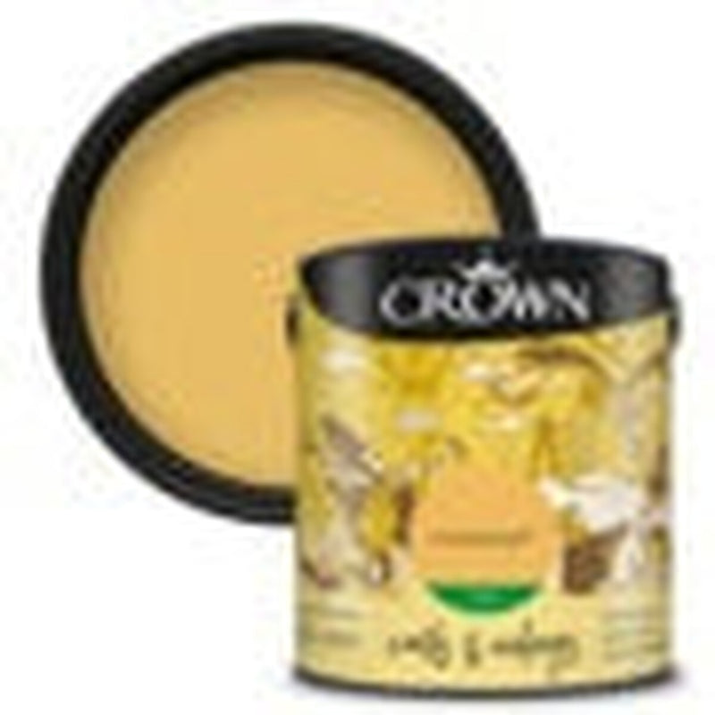 Crown Walls & Ceilings Silk 2.5L Mustard Jar