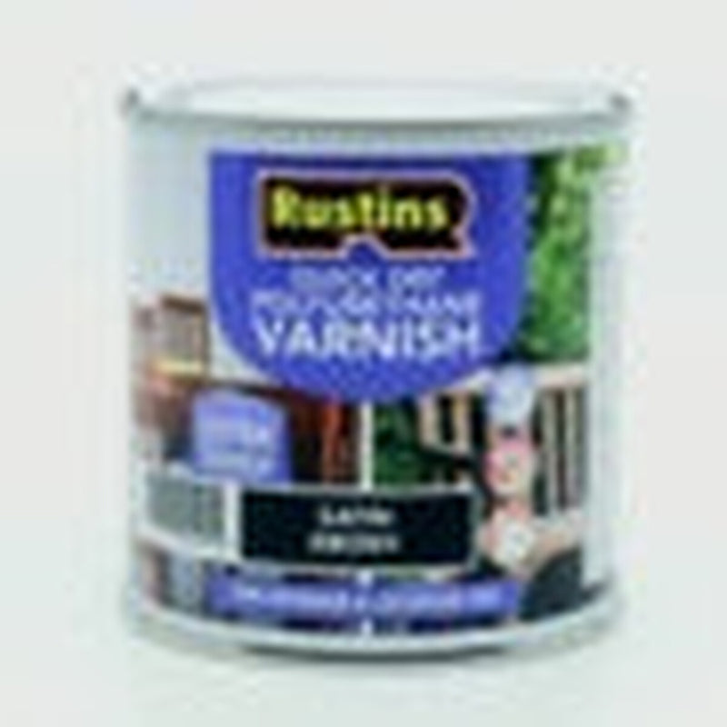 Rustins Quick Dry Poly Varnish Satin Ebony 250ml