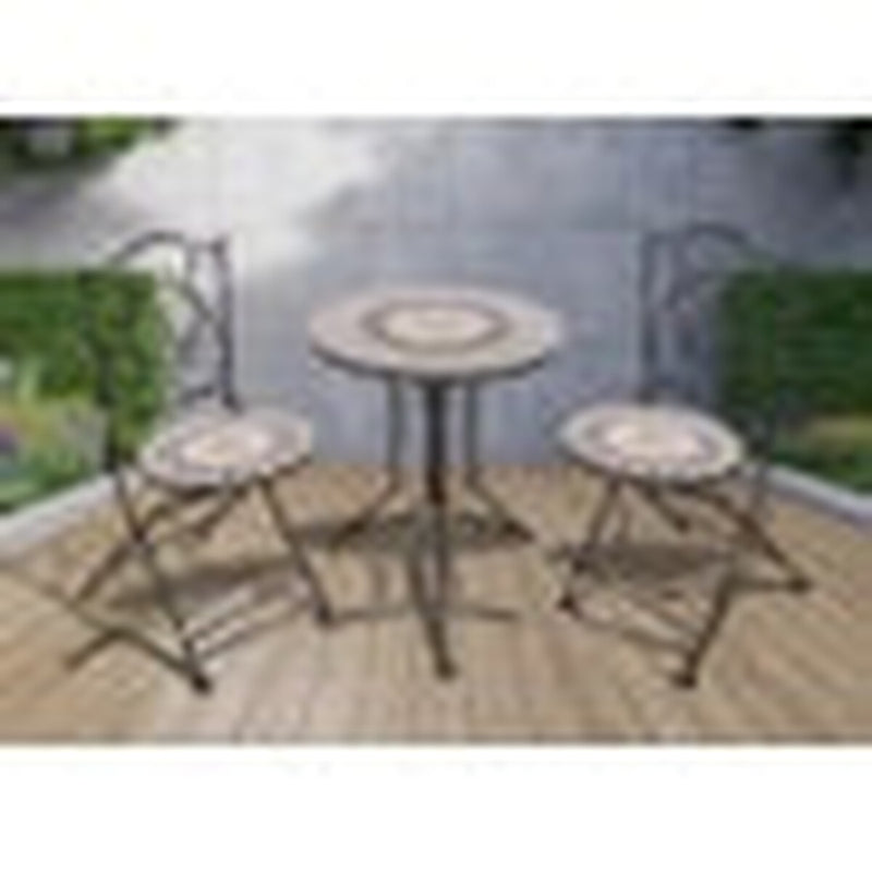 Pagoda Ceramic Mosaic Bistro Set Flower