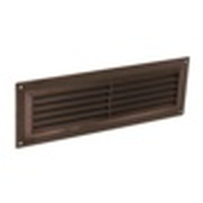 Securit Plastic Louvre Vent Brown Fixed Fly 9x3