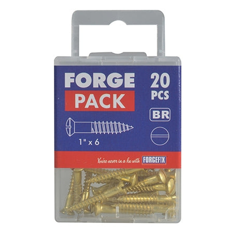 ForgePack Slotted RAH W/Screw 25 per Pk Brass 3/4"x6