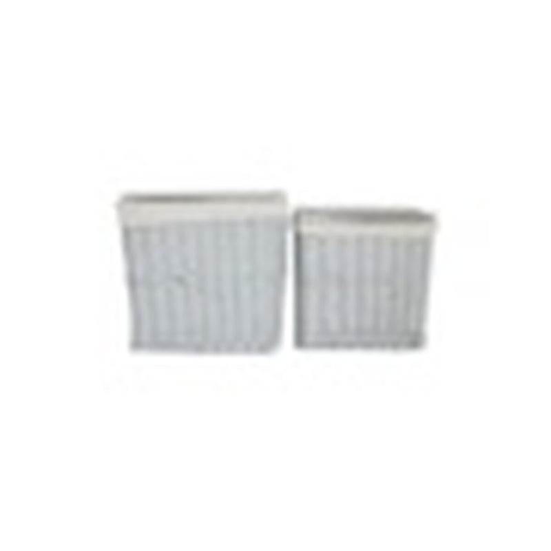 Hearth & Home Grey Rectangular Log Basket Set 2