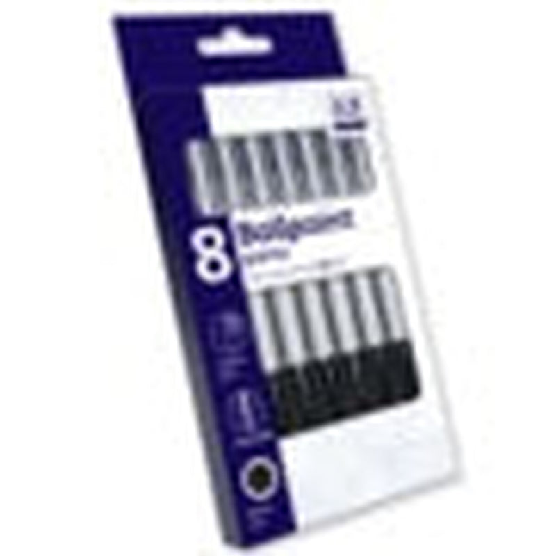 Ig Design Ballpoint Pens Black Pack 8