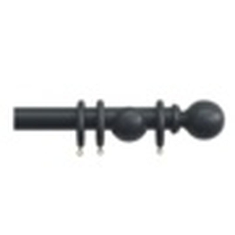 Jones Interiors Shore 35mm Wood Curtain Pole Kit Charcoal 240cm