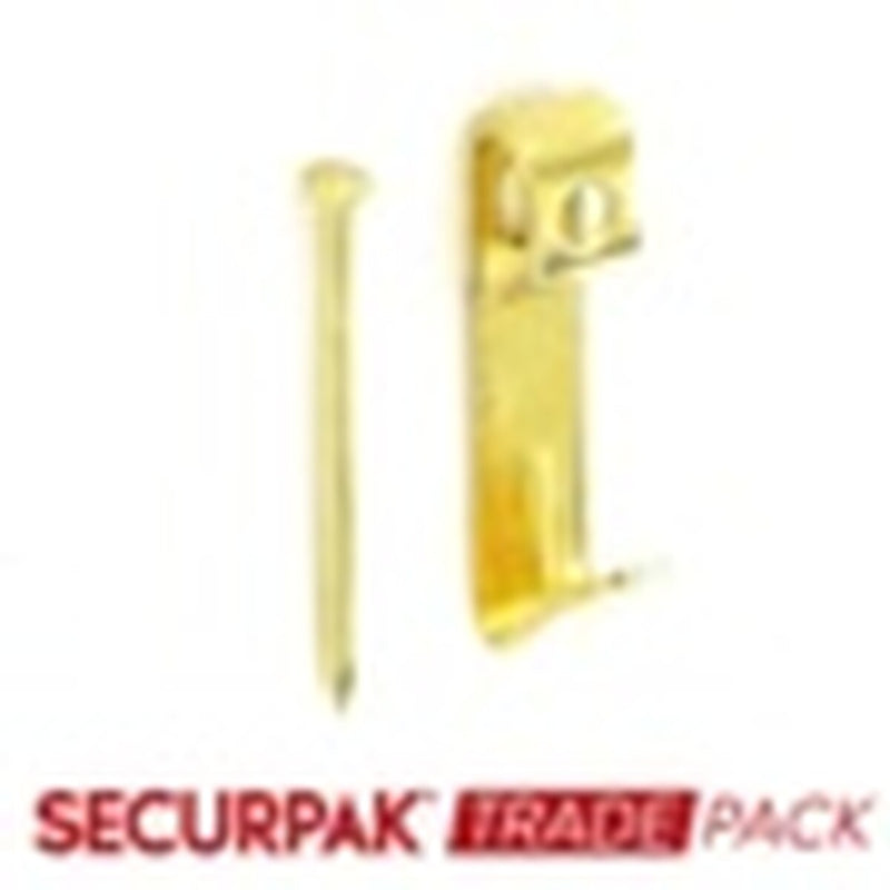 Securpak Single Picture Hooks & Pins Brass Plated No.1 200 Pack