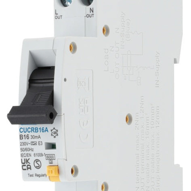 BG Compact RCBO Type 1 B Curve 16a