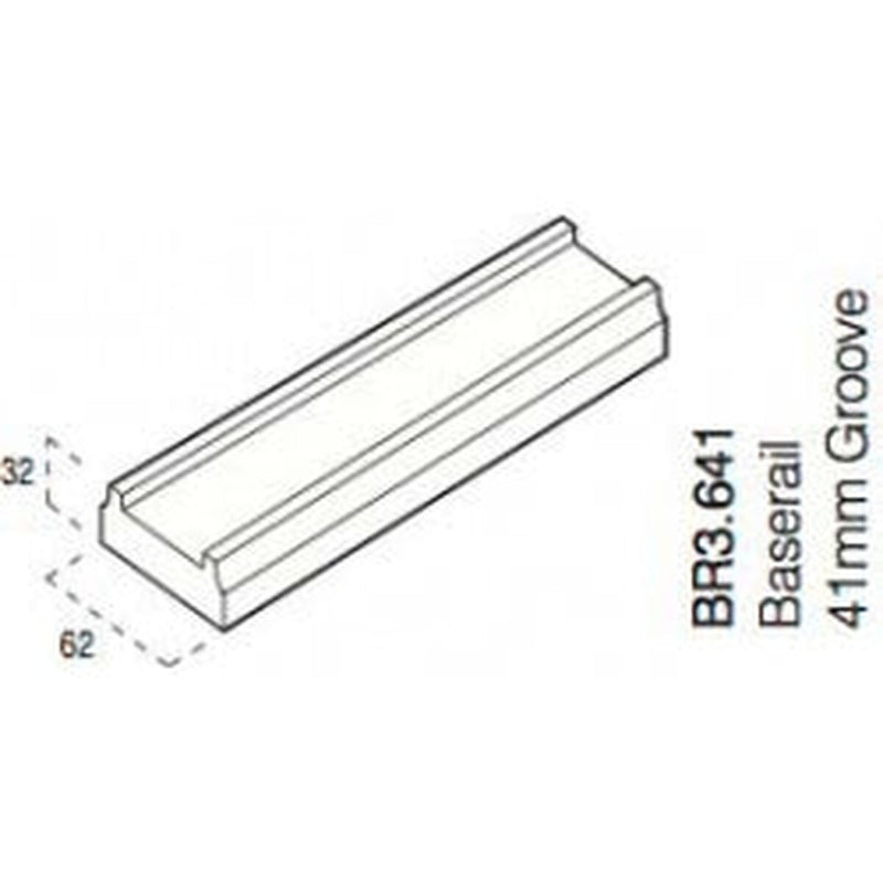 Cheshire Mouldings Oak Baserail 3.6m x 41mm