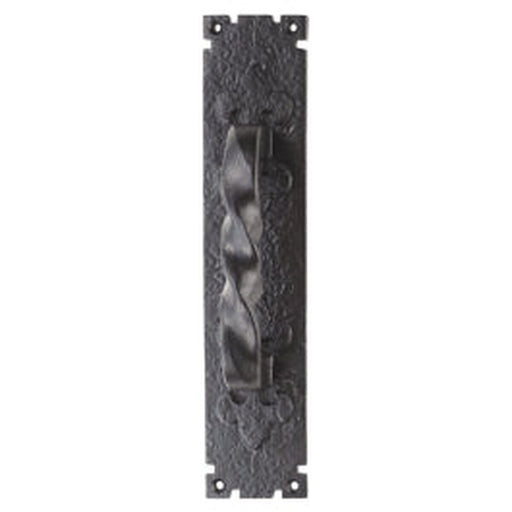 Barley Twist Pull Handle On Backplate - Black Antique 310 x 65 mm