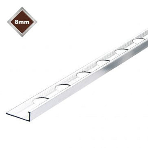 Tilerite L Shape silver trade trim 8mm
