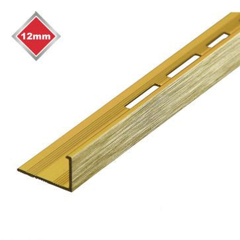 Tilerite 12mm L Shape Brushed Gold/Brass