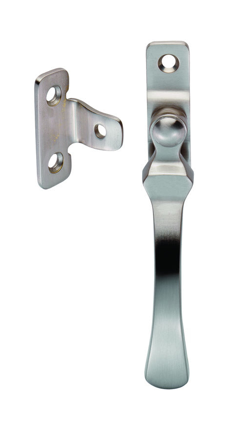 Victorian - Casement Fastener (Wedge Pattern - Lockable) Satin Nickel - Satin Nickel 57MM X 13MM