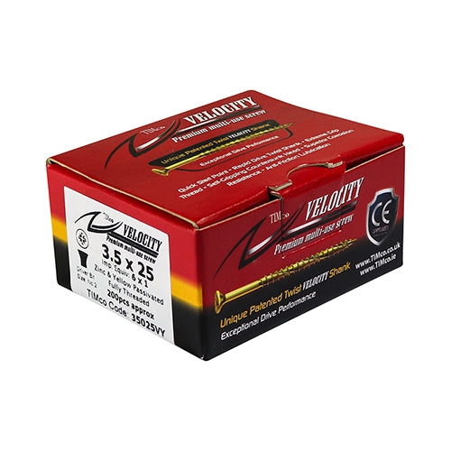 TIMCO Velocity Premium Multi-Use Countersunk Gold Woodscrews — Box