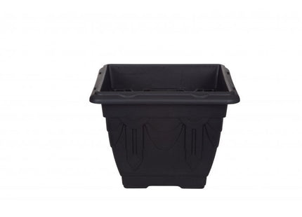 38Cm Square Venetian Plant Pot Black