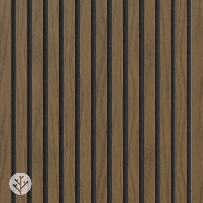 ACUPANEL Acoustic Slat Wall Panels  Walnut ( premium) 2400 x 600mm