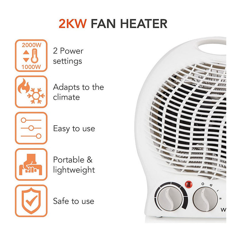 Warmlite Thermo Fan Heater 2000W - WL44002 - Efficient Heating for Home and Office