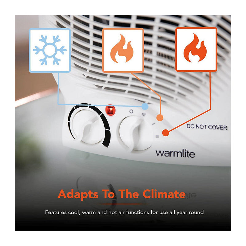 Warmlite Thermo Fan Heater 2000W - WL44002 - Efficient Heating for Home and Office