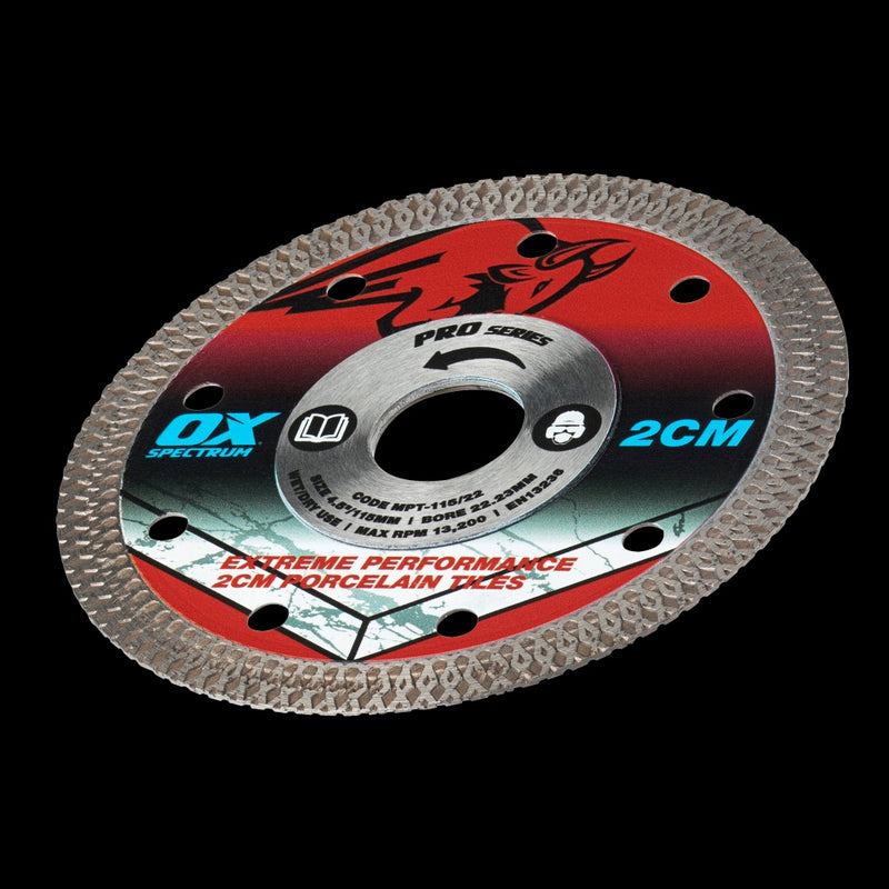 OX Pro 2CM Porcelain Cutting Blade 115mm