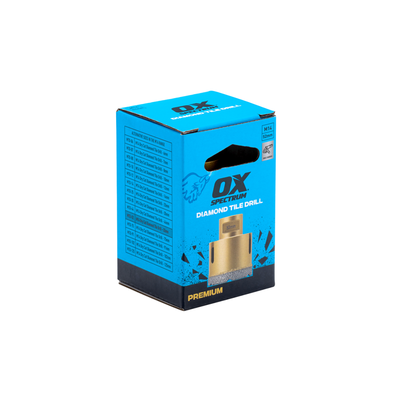 OX Spectrum M14 Dry Cut Diamond Tile Drill - 52mm - Image 5