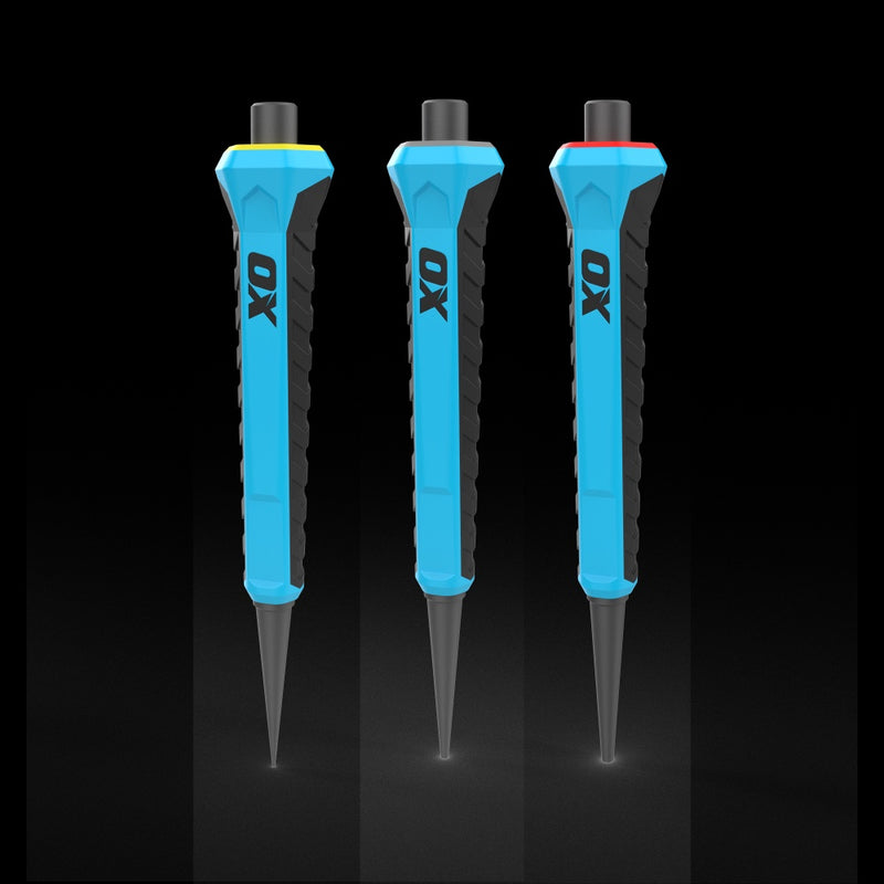 OX Pro Nail Punch w/ Grip 3-Pack - 0.8mm, 1.6mm, 2.4mm