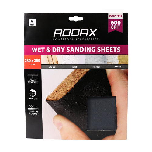TIMCO Wet & Dry Sanding Sheets 600 Grit Black
