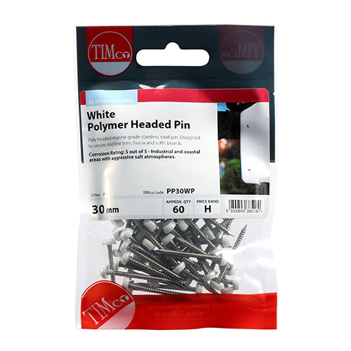 TIMCO Polymer Headed Pins A4 Stainless Steel — Trade Pack