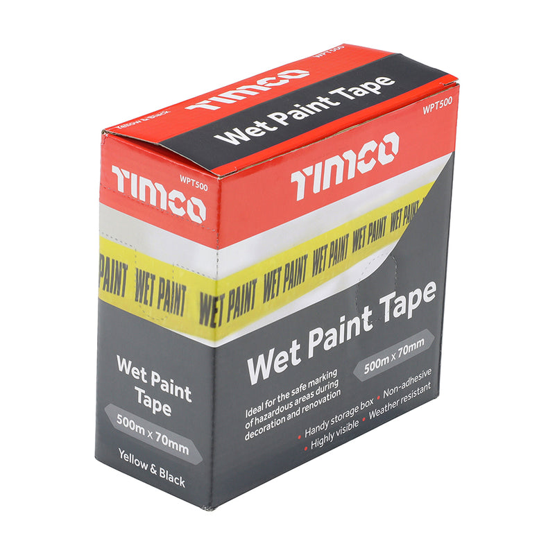 TIMCO Hazard warning caution yellow black wet paint tape — Box