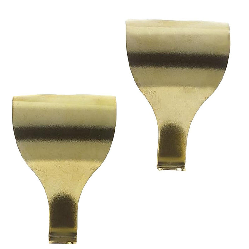X-Hooks Picture Rail Hangers Brass Finish - Pack of 2 Single Hooks with Screws